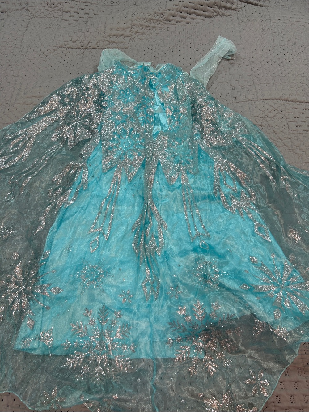 Pixar Elsa dress Blue Sparkle Princess Kids Costume Dress 7/8 - Picture 9 of 10